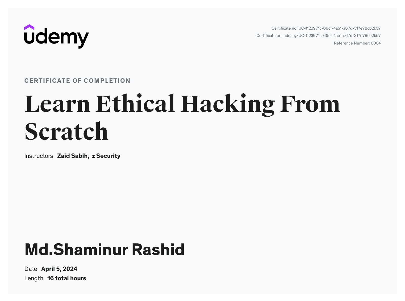 ethical hacking course
